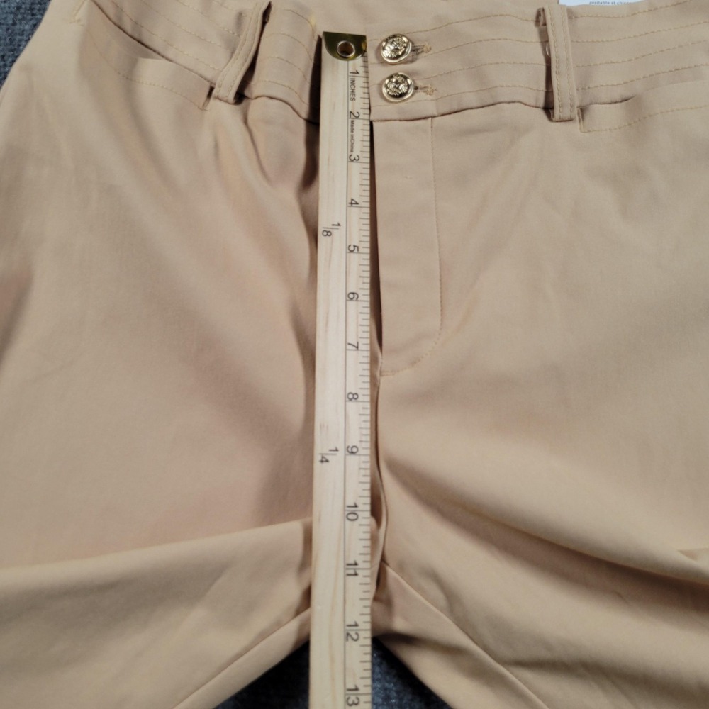 Chico's Pants Womens 8 Khaki Wide Leg Crop Chino Fly Front Double Button NWT - Picture 5 of 7